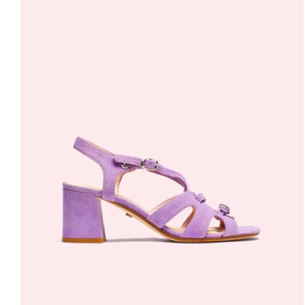 Kate Spade New York Ella Suede Block Heel Sandals in Pop Lilac (size 9.5)